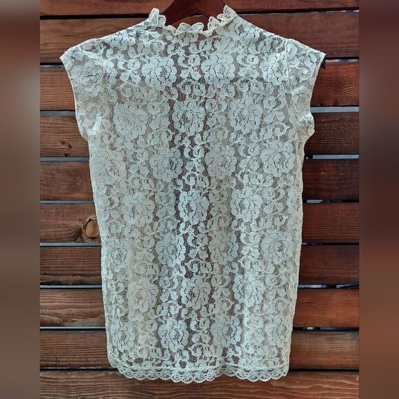 Vintage Intime California Sheer Lace Cardigan Vest 1960s Size Small - Picture 5 of 11